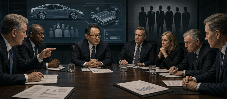 Akio Toyoda facing boardroom scrutiny over electrification governance and family influence