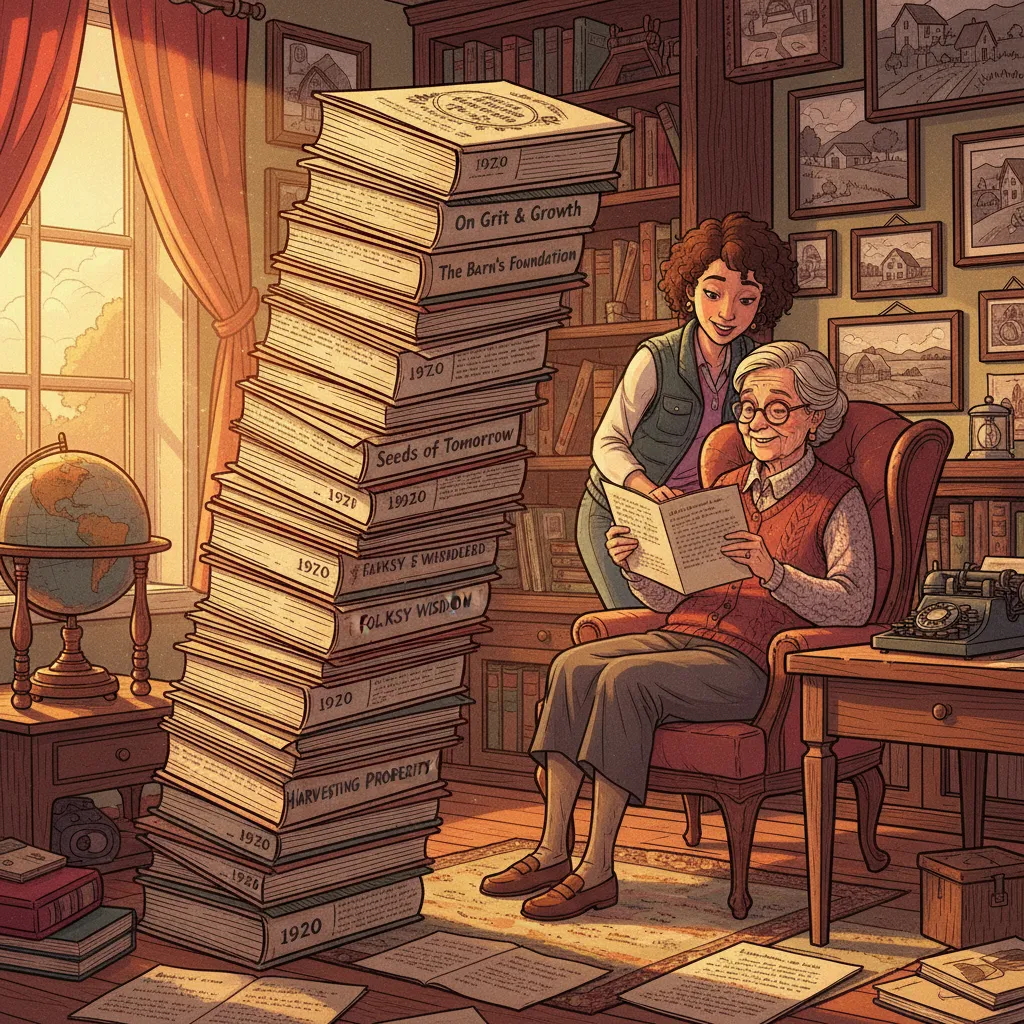 A stack of Berkshire Hathaway annual letters spanning decades — the wisdom of compounding in prose