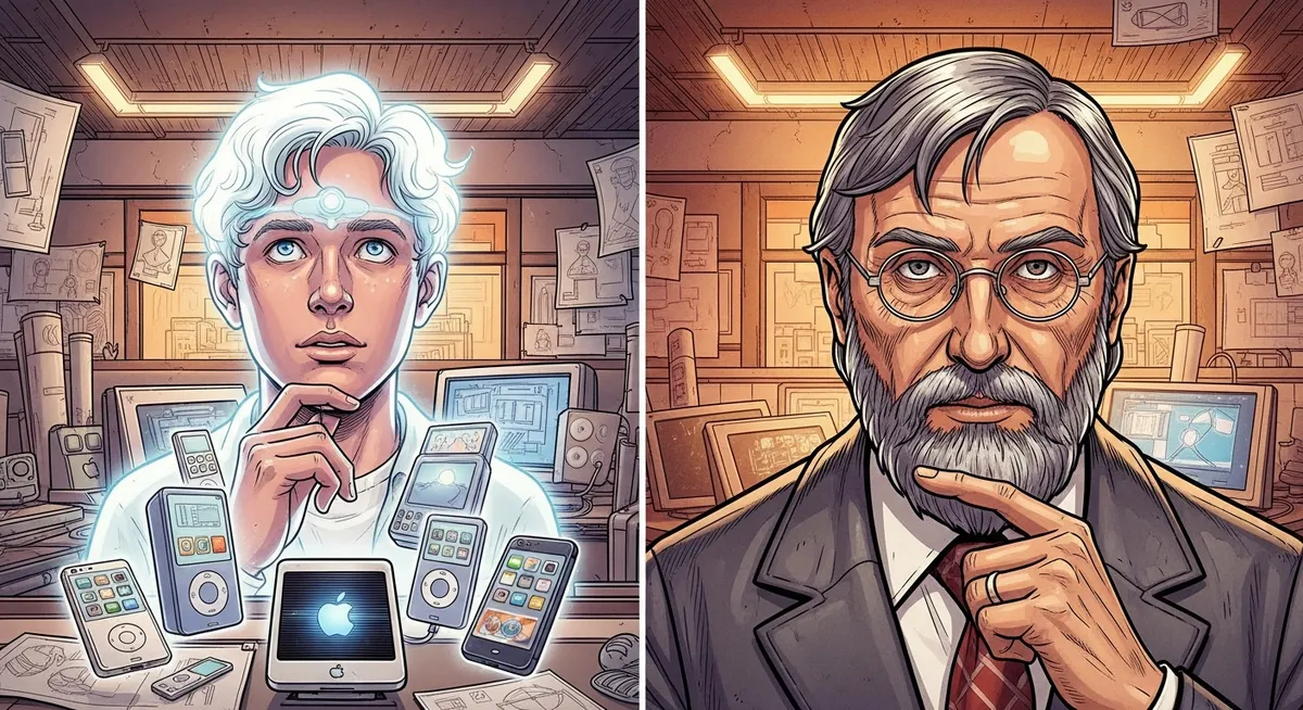 A portrait showing two sides of a face — the visionary and the tyrant