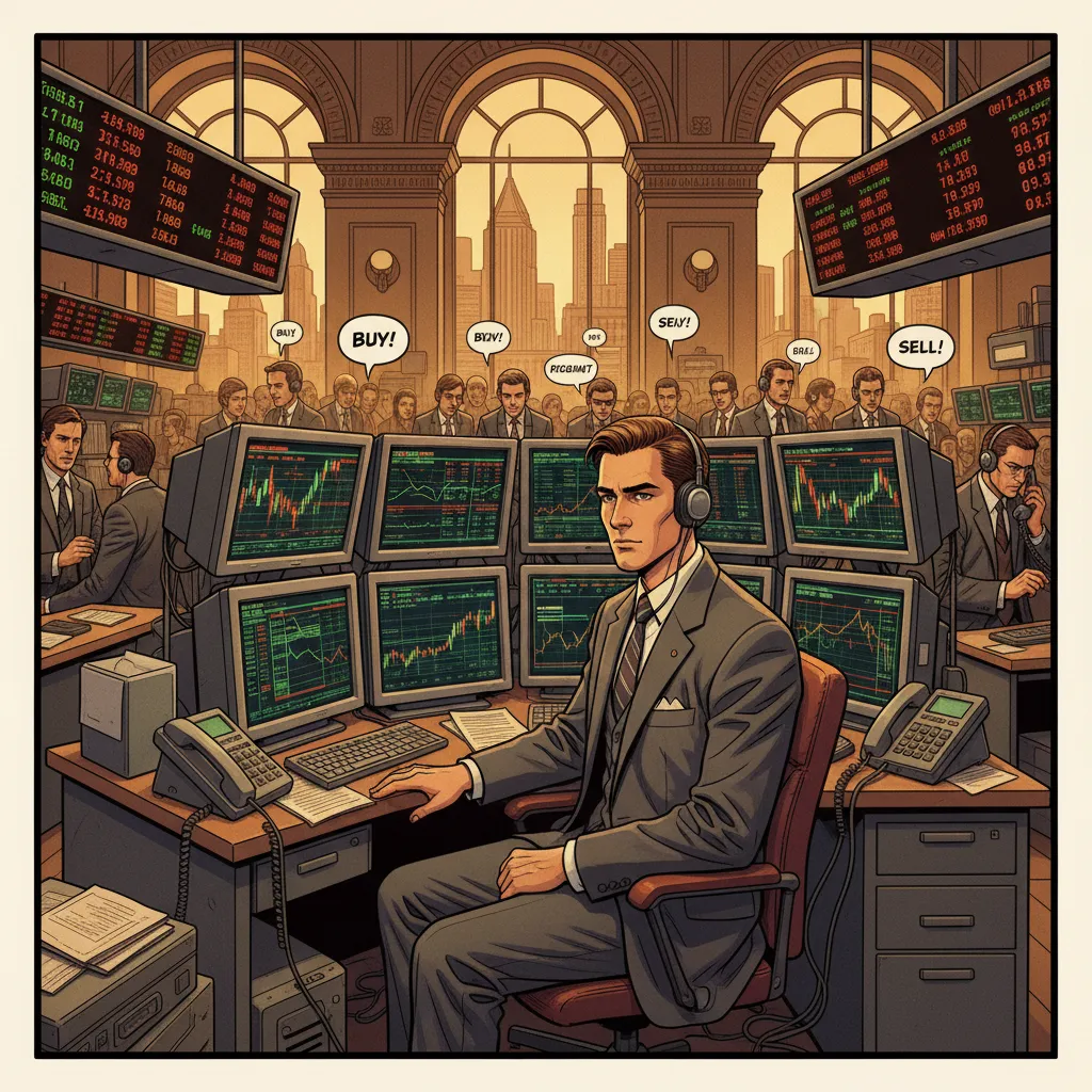 The Wall Street skyline at dawn — gleaming towers of finance where Bezos learned to think in systems