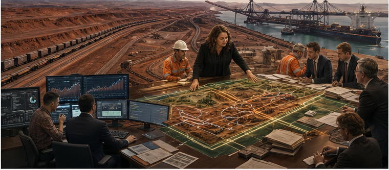Iron ore connected to railways ports ships financing and long project timelines