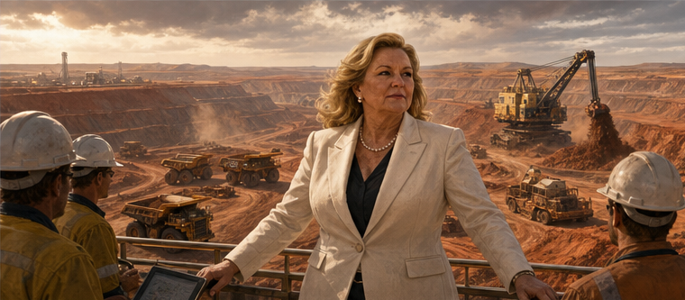 Gina Rinehart directing a huge mining project through tight ownership control