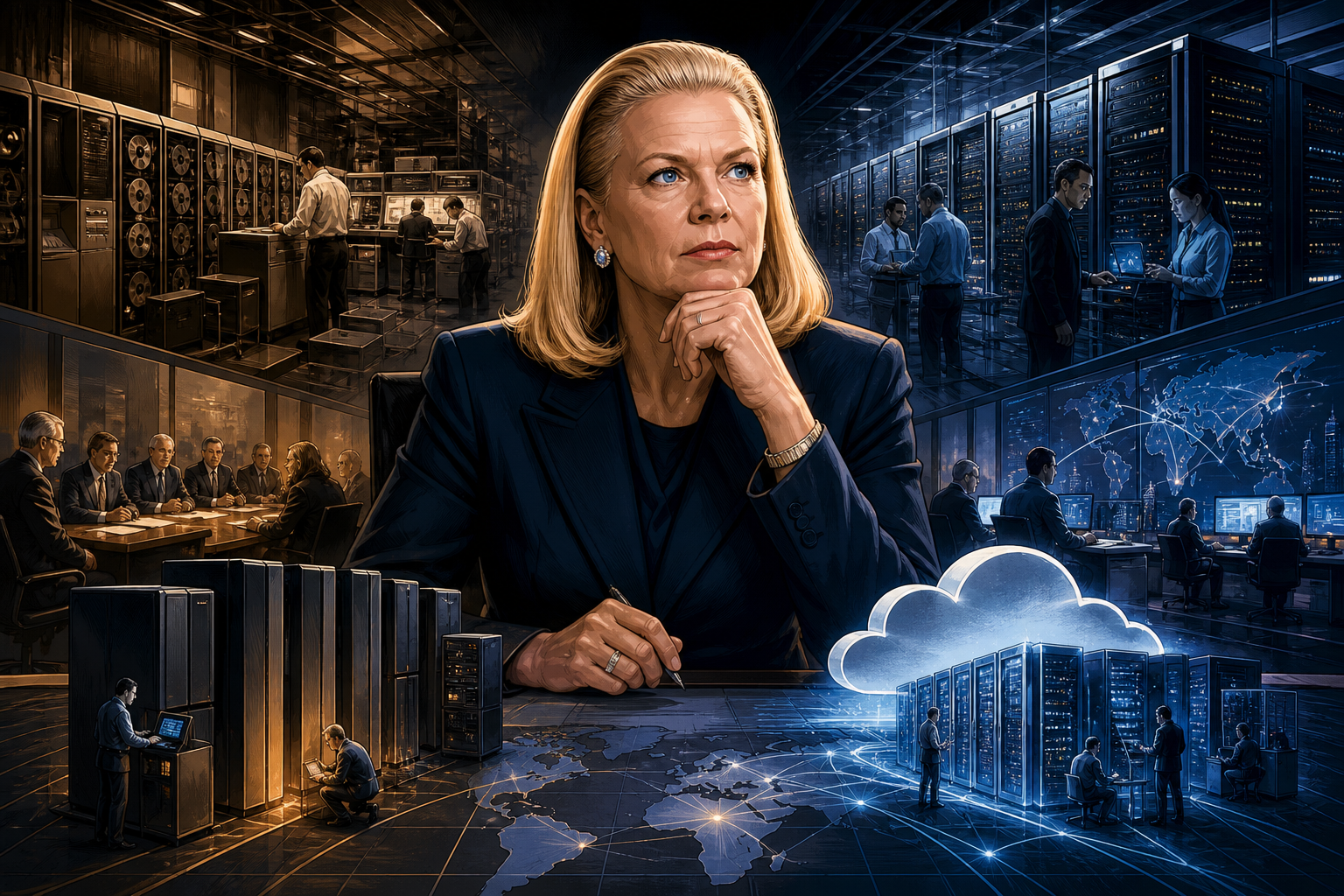 Ginni Rometty weighing legacy mainframes against a new cloud infrastructure