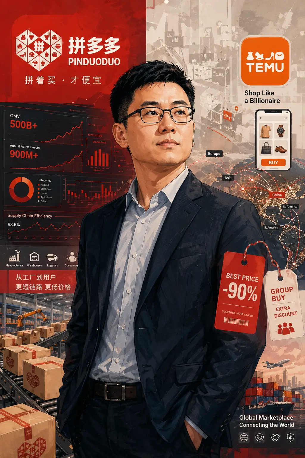 Huang Zheng: The Google Engineer Who Built Pinduoduo, Conquered Rural China, and Unleashed Temu on the World