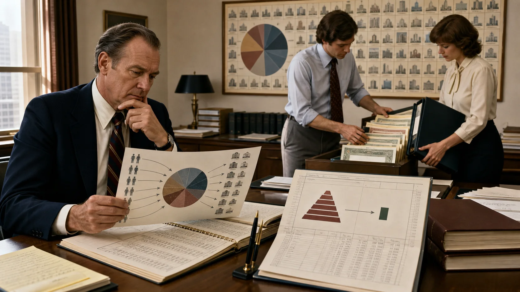 Jack Bogle's team consolidating diversified company holdings into a lean low-cost index fund structure