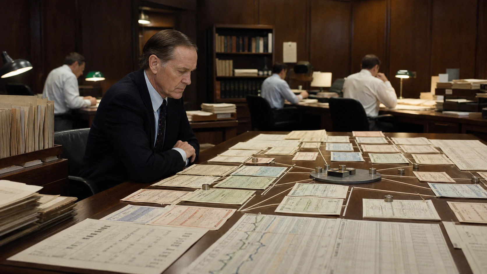 Jack Bogle examining the diversified operating structure beneath a low-cost index fund