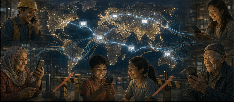 Families and workers communicating affordably across international borders