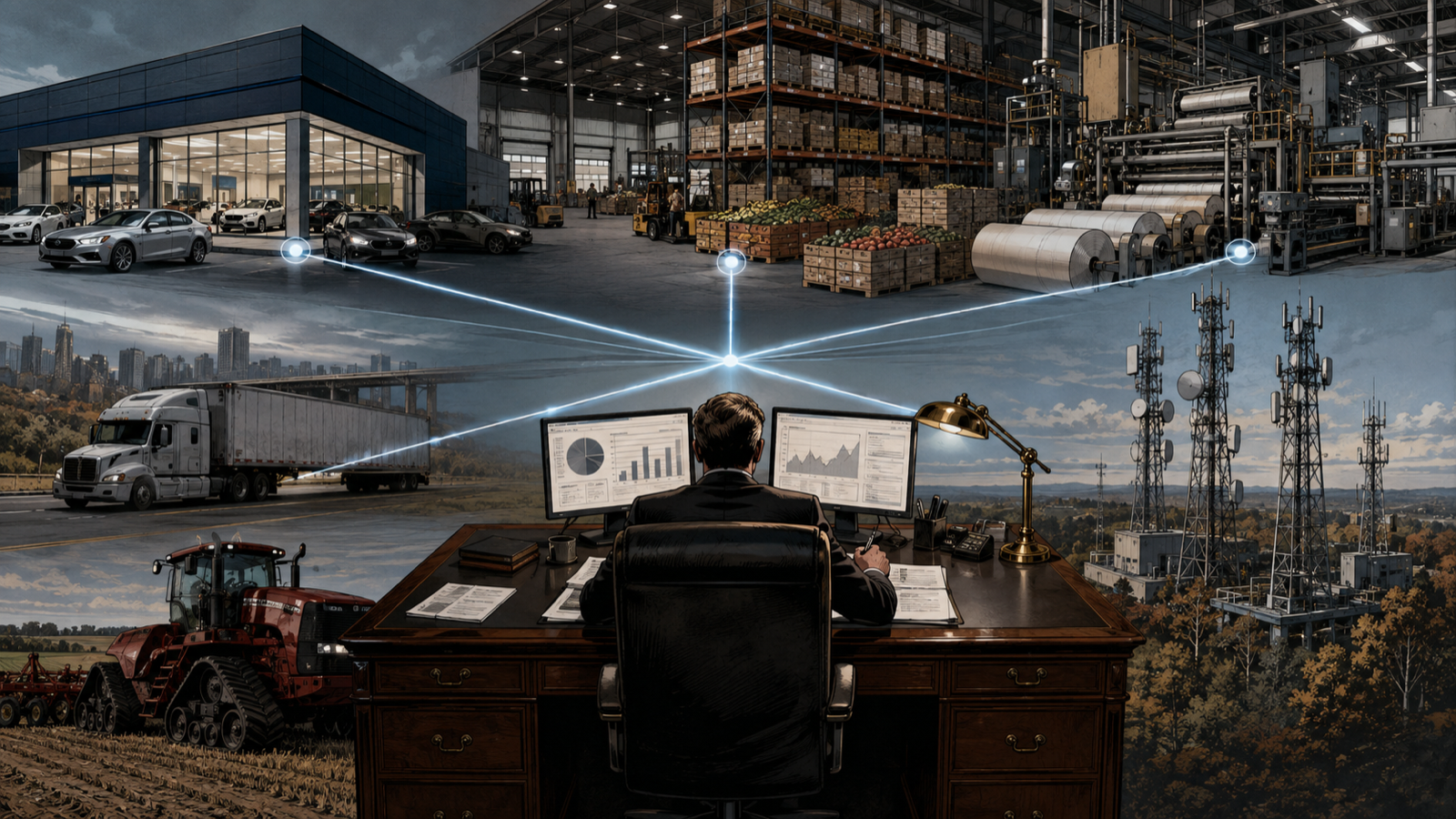 A network connecting car dealerships, grocery distribution, packaging plants, radio stations, and agricultural equipment under one capital allocator