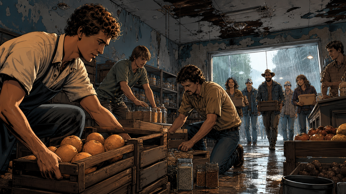 John Mackey and neighbors rebuilding an early natural-foods store after a flood