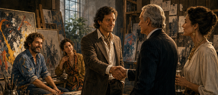 Larry Gagosian connecting artists and wealthy collectors through sales instinct