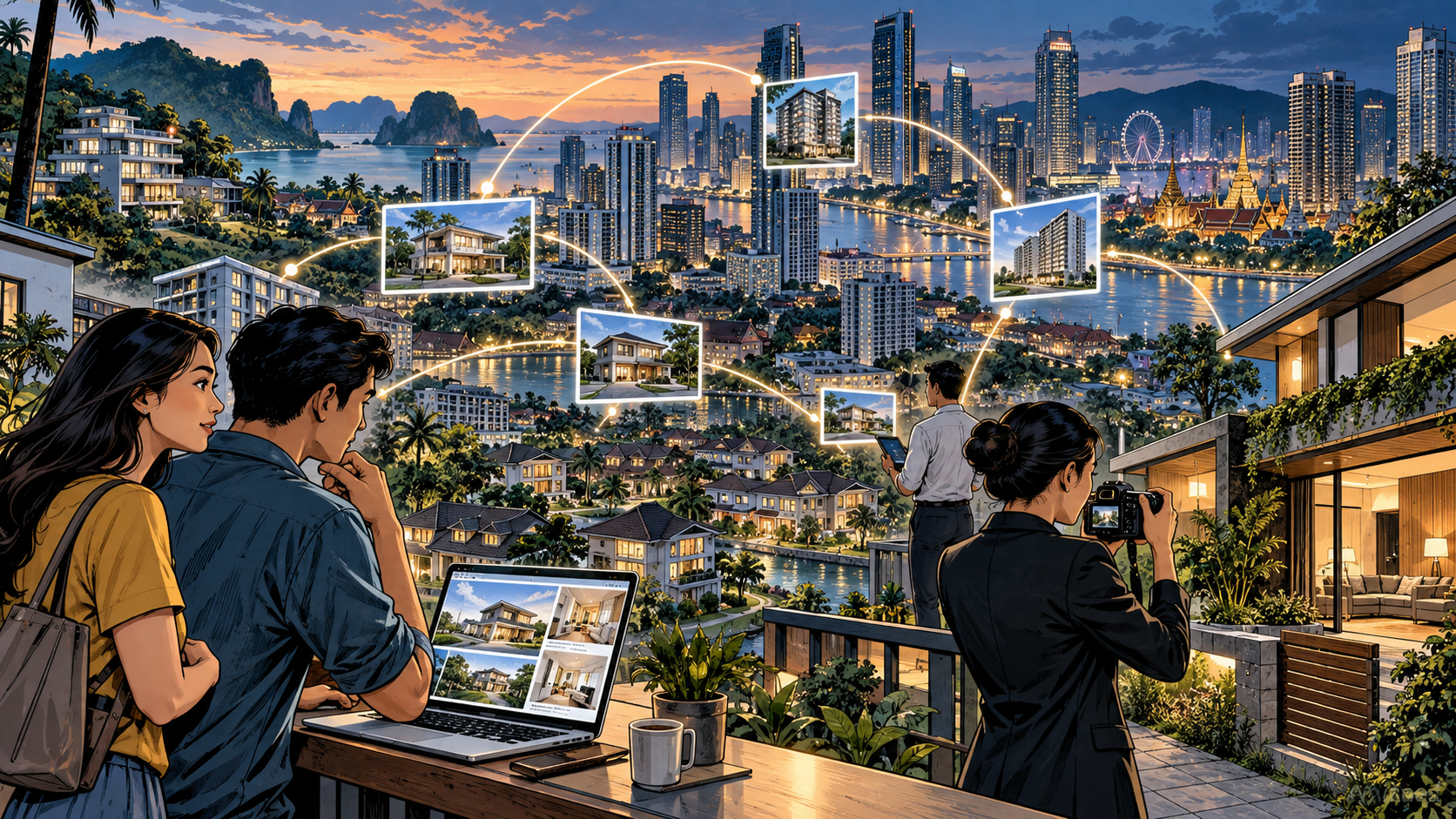 Property buyers agents and listings connecting through an emerging Southeast Asian digital marketplace