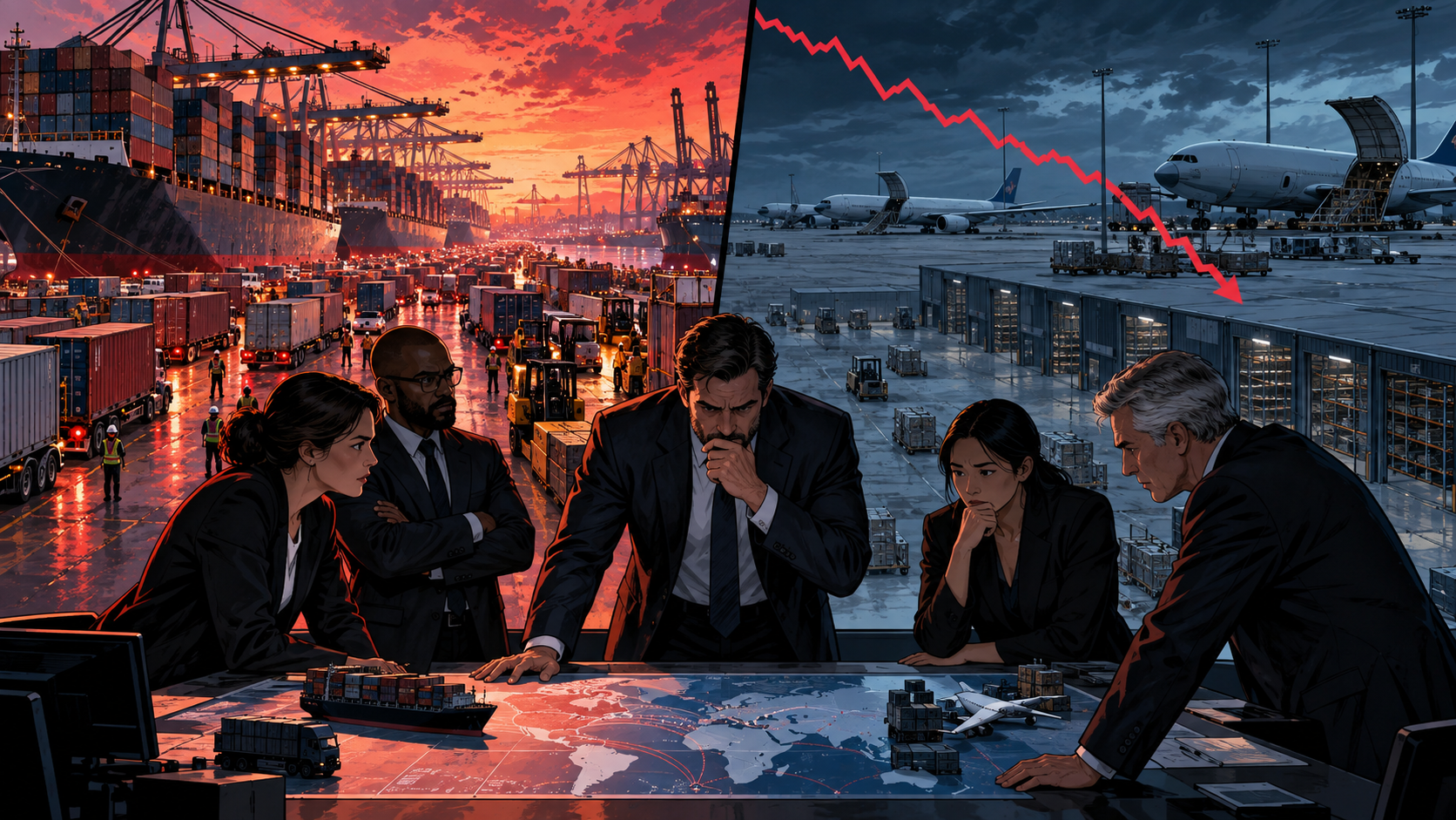 A global freight platform expanding during port congestion and then confronting falling rates and excess capacity