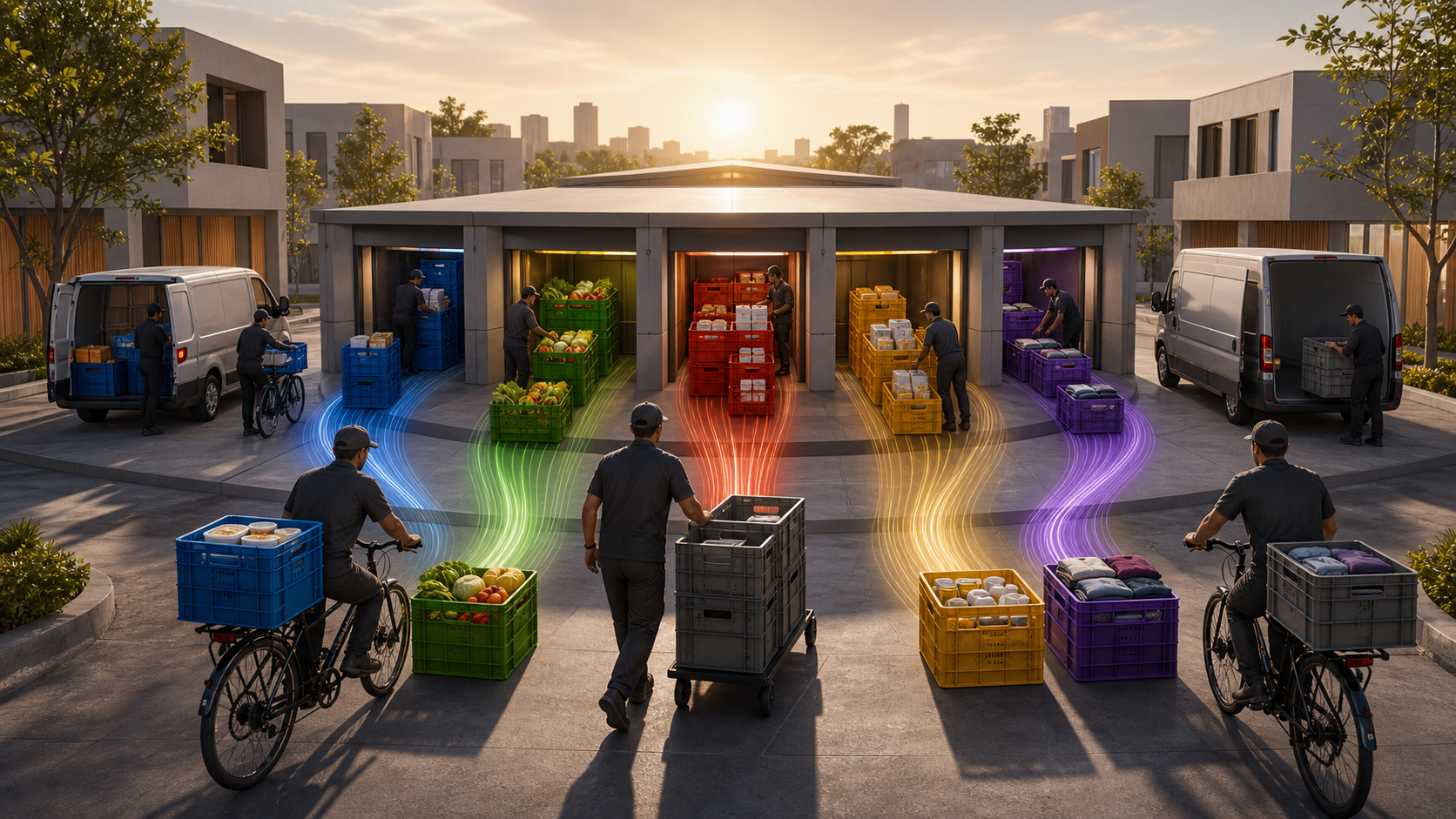 DoorDash expanding from restaurant meals into grocery, convenience, retail, and merchant logistics across a busy neighborhood
