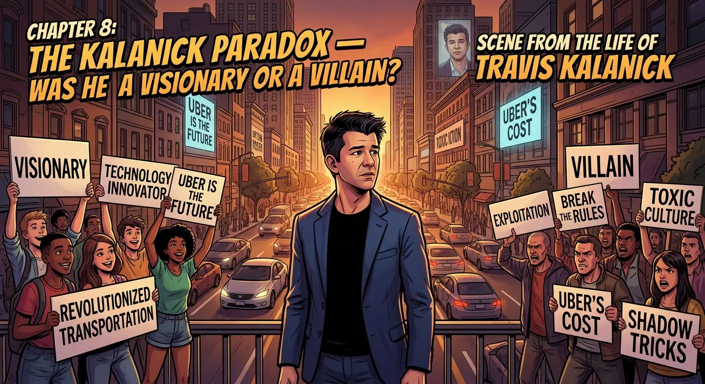 Illustration: Chapter 8: The Kalanick Paradox — Was He a Visionary or a Villain?
