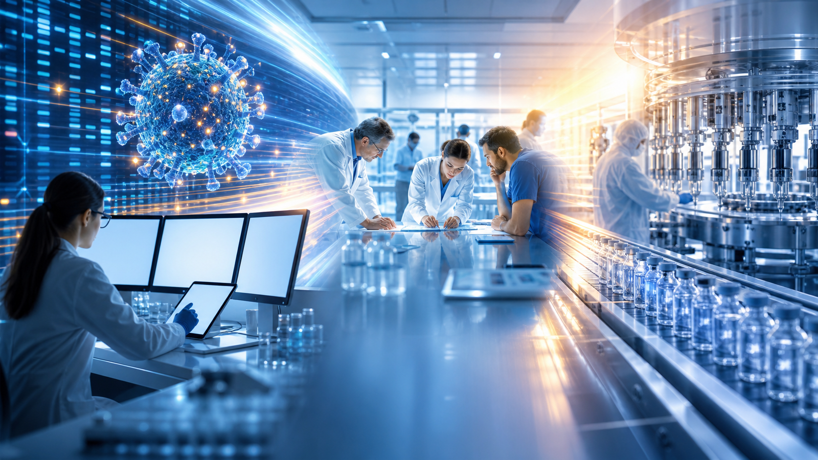 Project Lightspeed teams moving from viral sequence to clinical trial and industrial vaccine production under intense time pressure